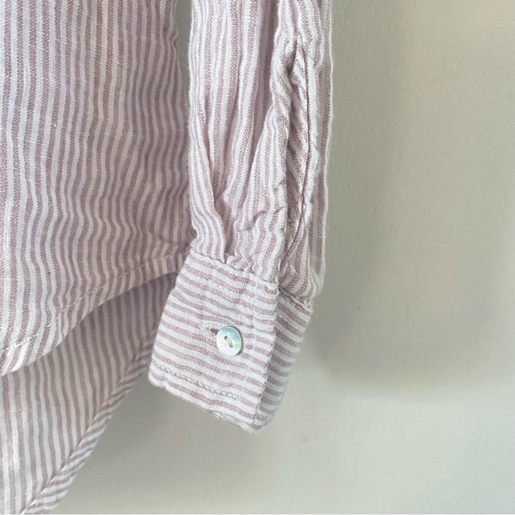 Stripped Quarter Button Up Blouse - Picture 5 of 9